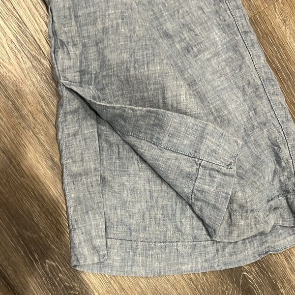 Athleta retreat blue linen pull on wide leg pants size 26 - Picture 8 of 11